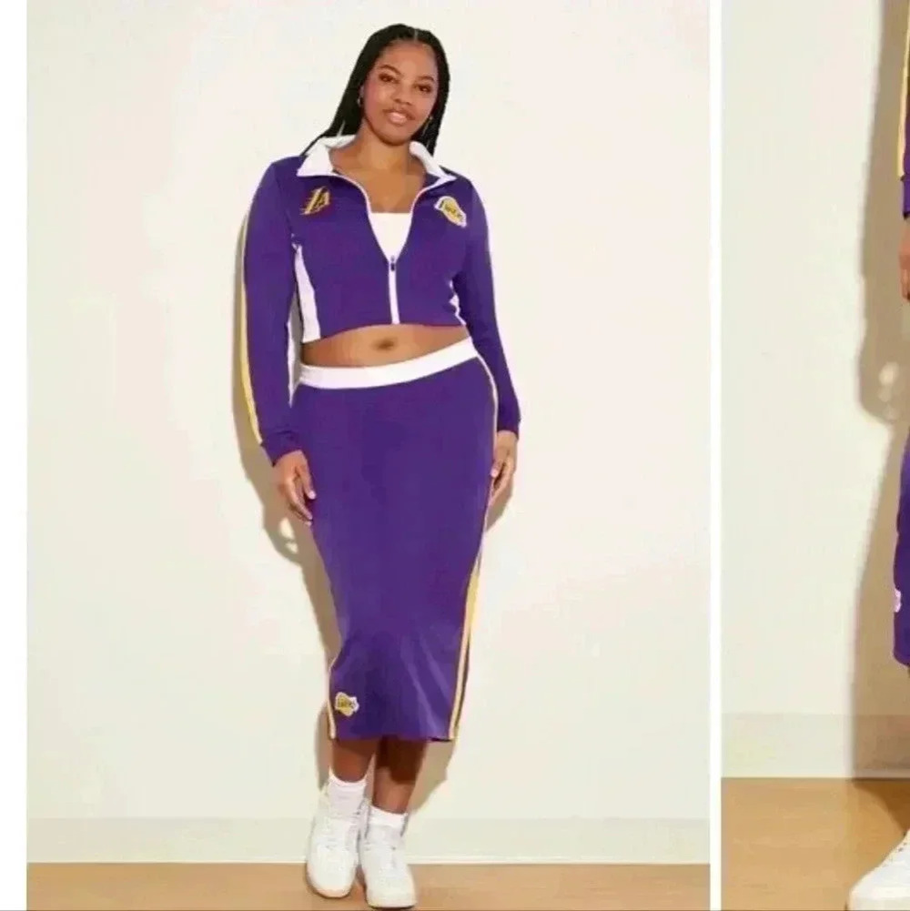 LA Lakers crop jacket and skirt set